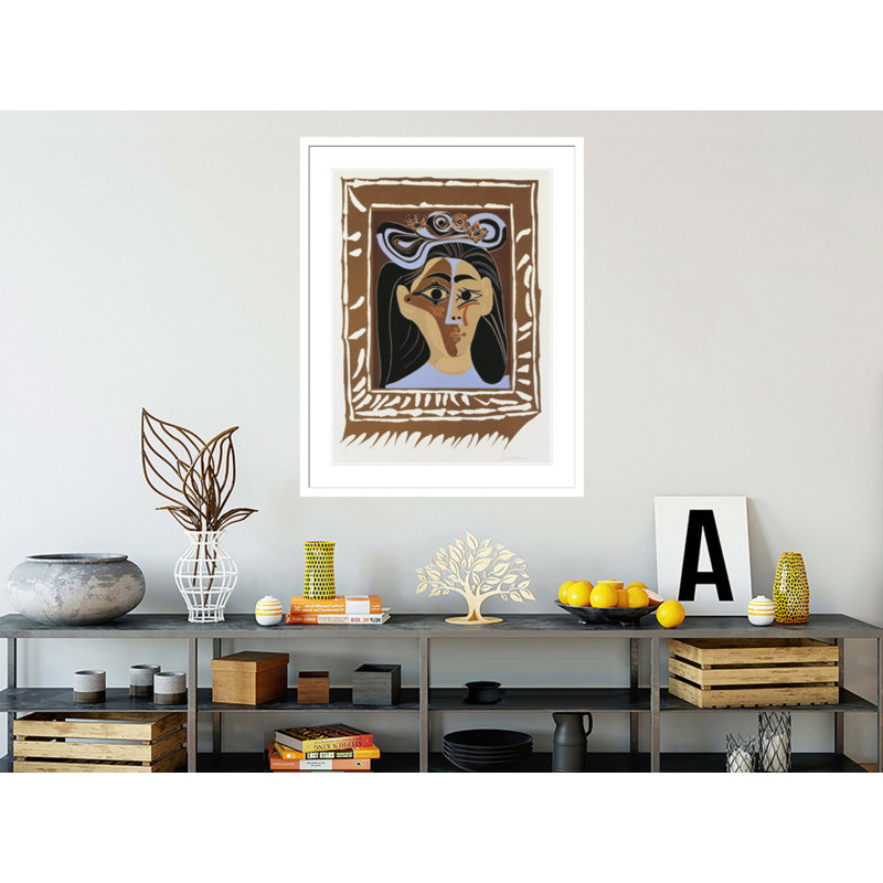 Jacqueline au chapeau à fleurs par Pablo Picasso, H 21,75 po x l 17,62 po