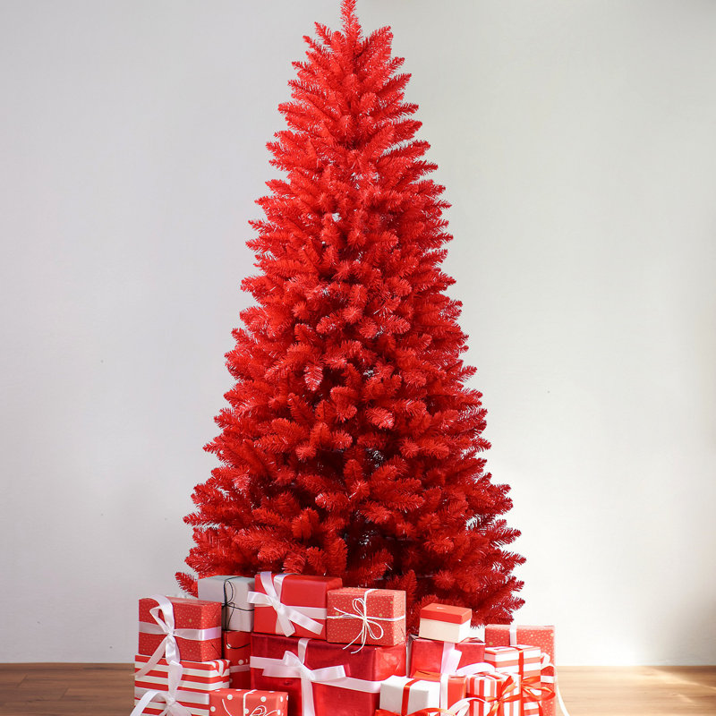 Arbre de Noël 7 pi - Arbre en PVC pur avec 1066 pointes, branches articulées pour une installation facile, support en métal stable, décoration audacieuse des Fêtes