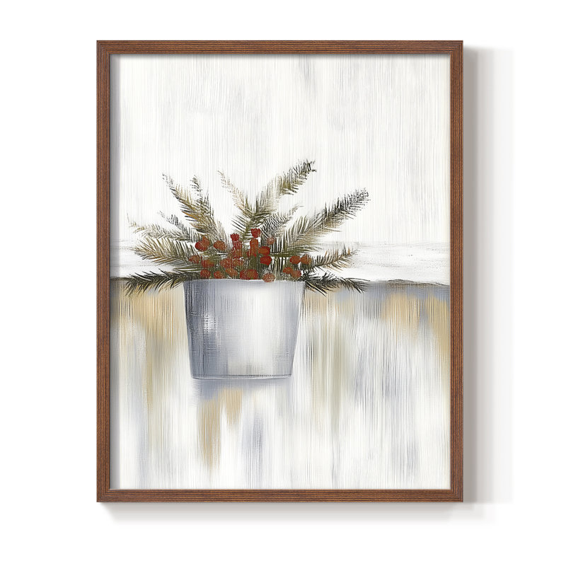 «Christmas Holiday Art CDX III», reproduction encadrée - bois massif, H 15 po x l 12 po, Noyer