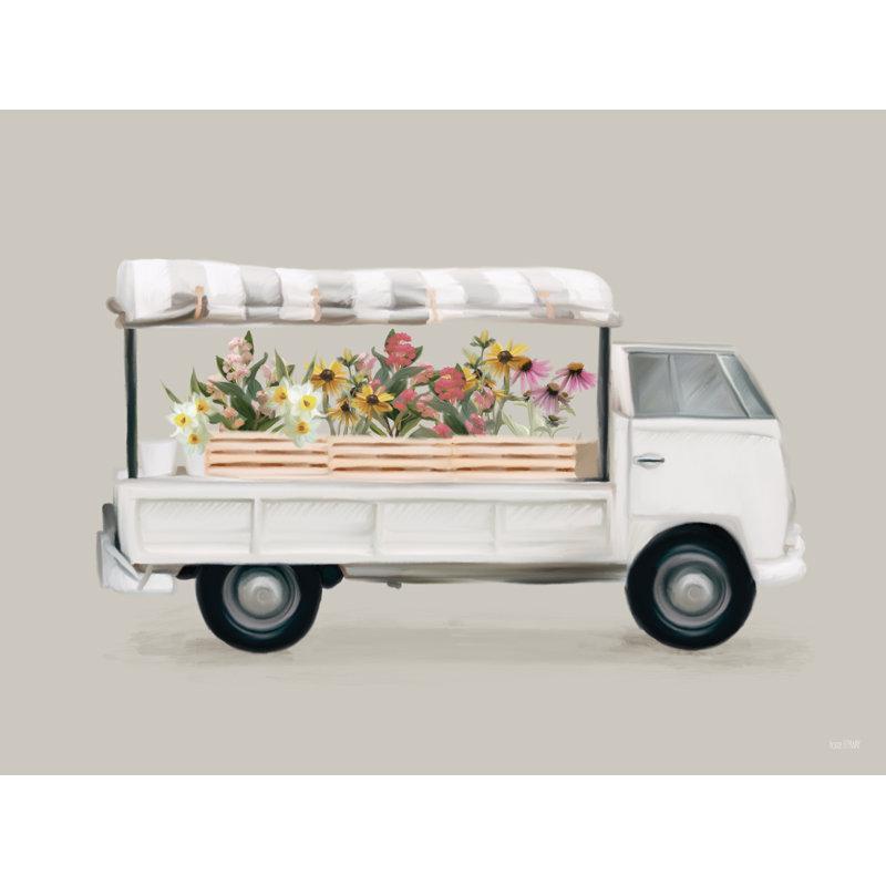 Camion à  fleurs rétro par House Fenway, H 20 po x l 30 po