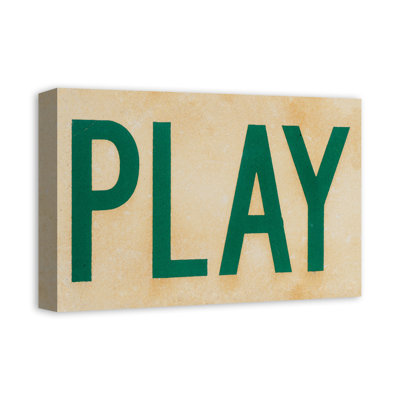 «Play Tennis Sign», art textuel sur toile