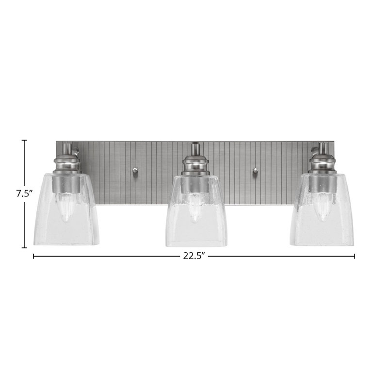 Éclairage pour meuble-lavabo 3 lumières Arran, Transparent, Nickel brossé