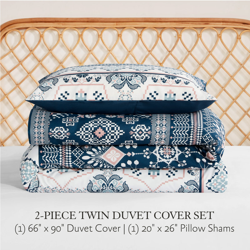 Jessica Simpson Boho Print Duvets, Twin Duvet Cover + 1 Standard Sham