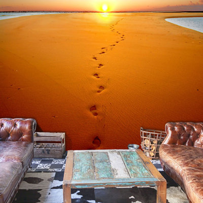 Footprints in the Sand 3.09m x 400cm Wallpaper