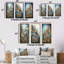 «Fishing Village Modern Collage I - Coastal Windows», ensemble de 3 impressions sur toile-1080377549-1080377546