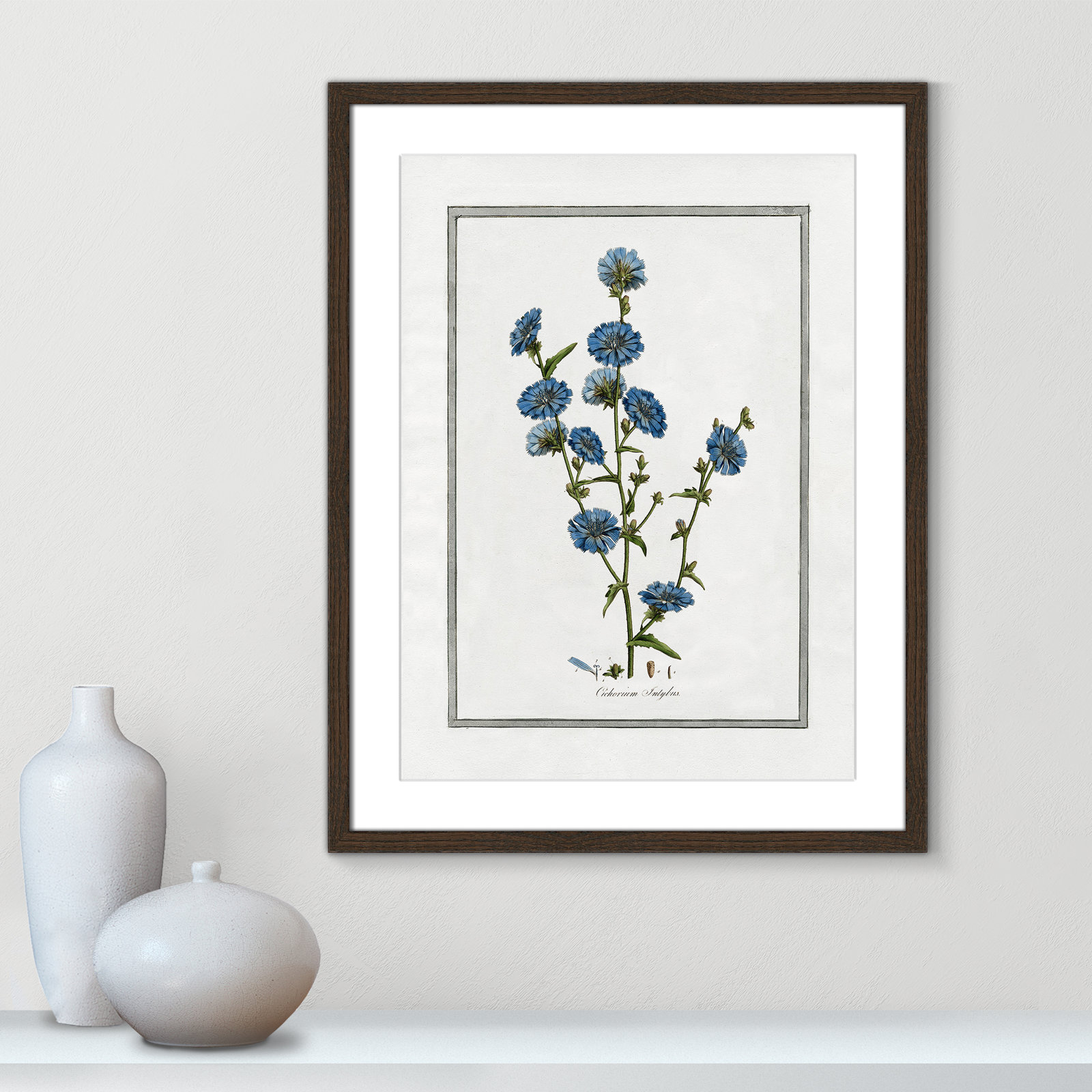 Colombe "Soft Botanical I" Print, 17" W x 23" H, Walnut Framed