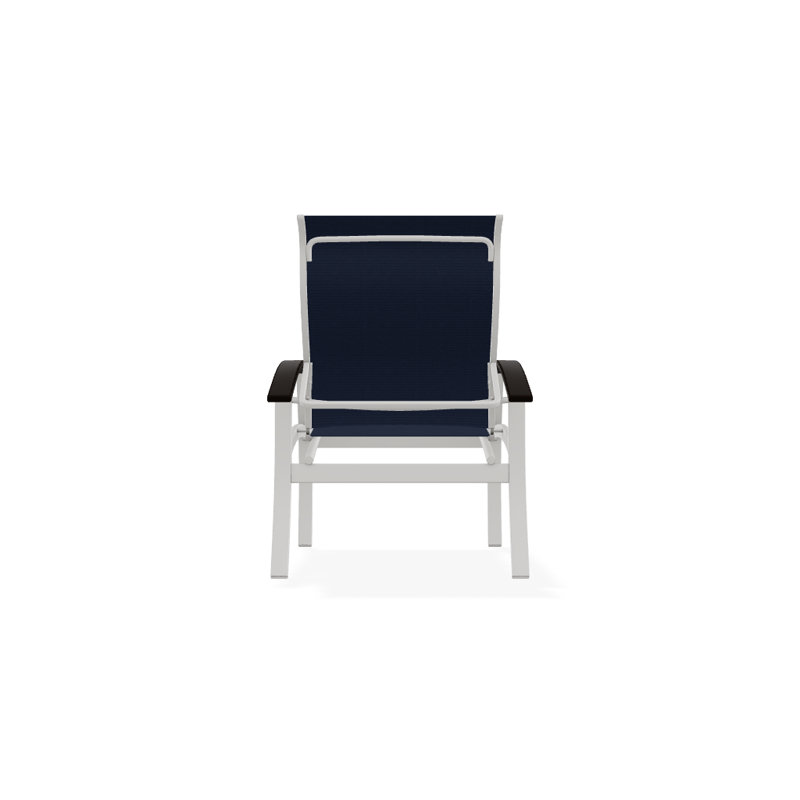 Chaise de patio Askar, Bleu marine 13D Sunbrella®, Noir, Désert texturé