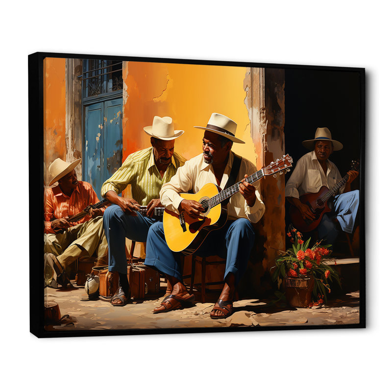 Cuba Tropical Rhythms sur impression sur toile, Cadre flottant noir, H 34 po x l 44 po x P 1,5 po