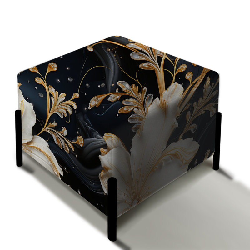 Victorian Opulence Marble Pattern - Marble Square Ottoman