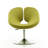 Perch Modern Wool Blend Upholstered Metal Swivel Lounge Chair in Green and Polished Chrome-506702513