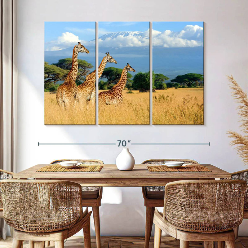 Alvord Dallying Giraffes, 42" H x 65" W