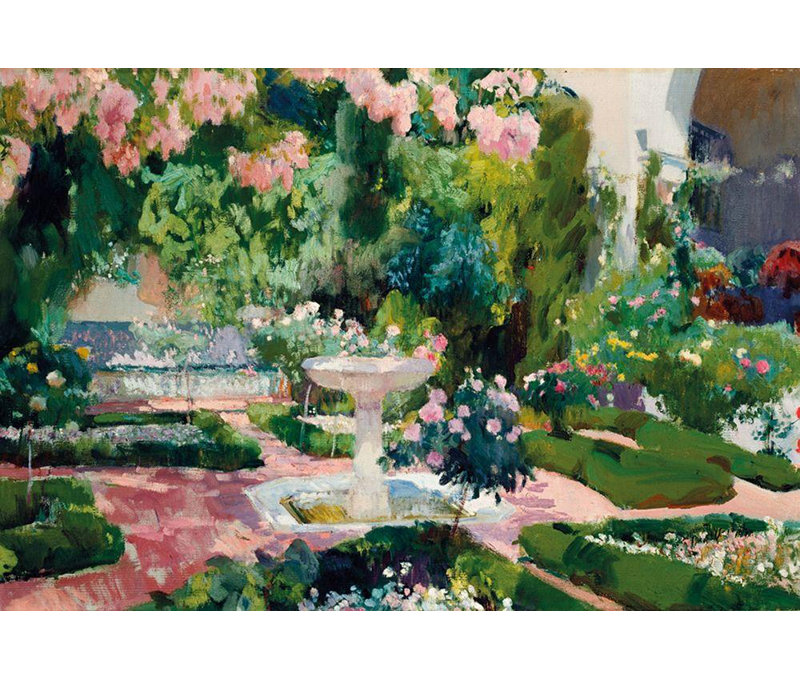 Art Astoria Grand Sorolla, Joaquin sur toile tendue, "Garden at the Sorolla House", H 14 po x l 18 po