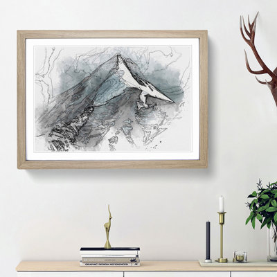 Snow Covered Mountain in India in Abstract - Picture Frame Graphic Art Print