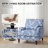 Upholstered Plants Navy Nailhead Trim Accent Chair with Throw Pillow and Solid Wood Legs (Set of 2)-656456466