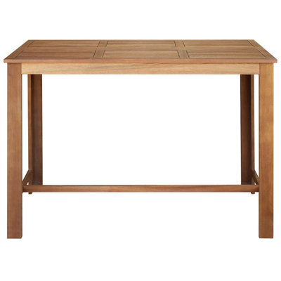 Bar Table Natural Wood Solid Acacia Wood 59.1 x 27.6 x 41.3 in Rustic Pub Height Table