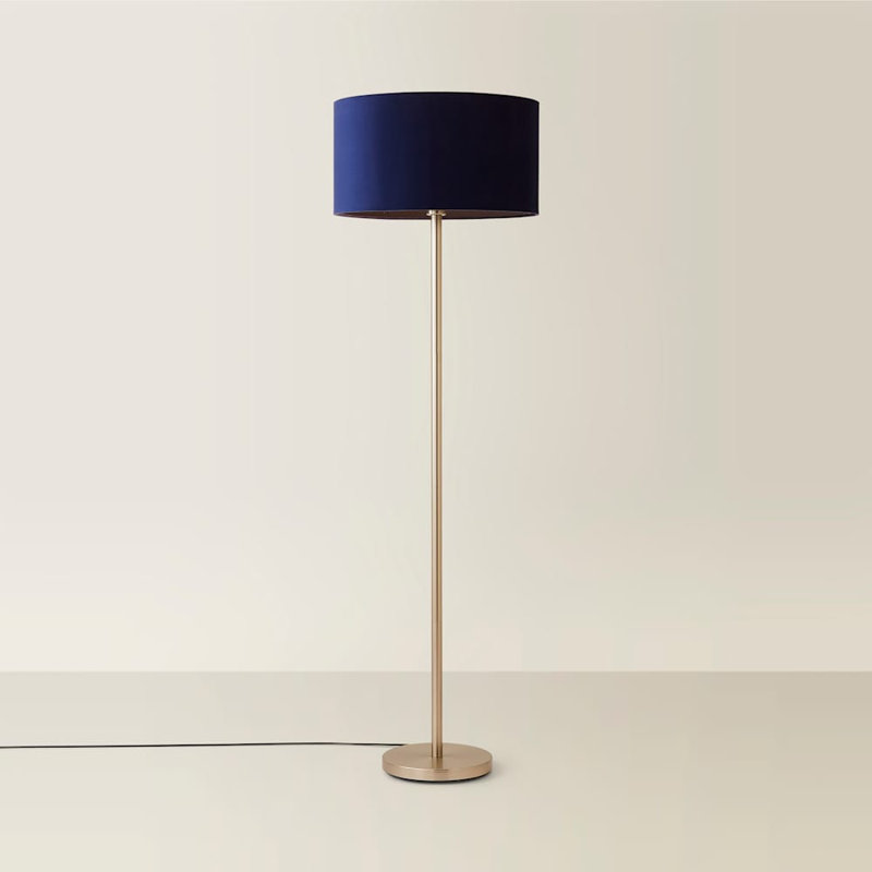 Pearletta Traditional Floor Lamp Set, Chrome, No, Blue