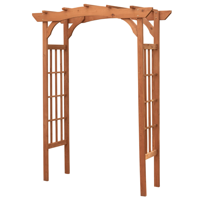 60'' W x 24'' D Solid Wood Arbor in Brown