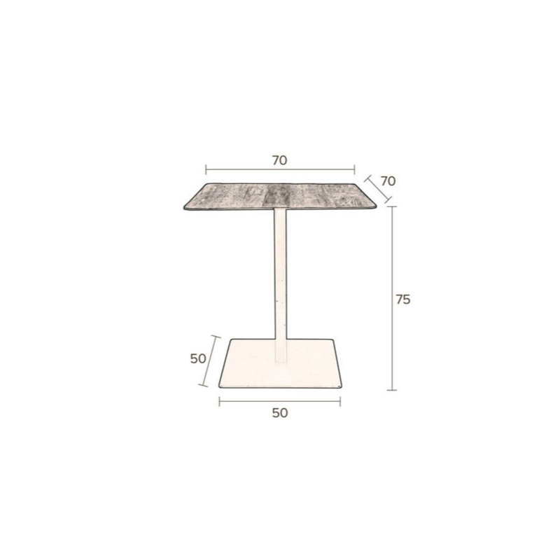 Braza Square Dining Table, 37" H, Brown