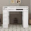 Lit mezzanine simple avec grandes tablettes, bureau et DEL-2141245373
