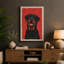Red Mouth Dog Modern - Wrapped Canvas-941291105-941291109