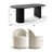 6 - Person Modern Organic Dining Table Sets With 79" Oval Dining Table & 6 Rolling Barrel Chair-347125250-349476080