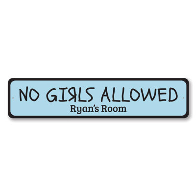 Enseigne en aluminium «No Girls permettre»
