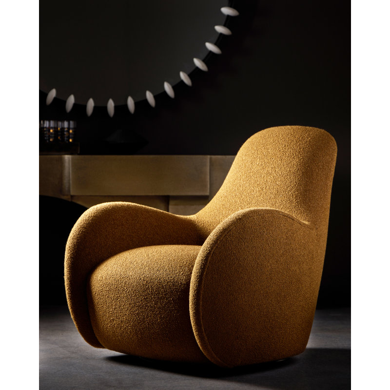 Fauteuil pivotant en tissu Tucci - Sur mesure, Gris 5547-010