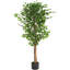 Arbre artificiel de 63 po avec pot, feuillage abondant, pré-empoté dans un panier ou un pot de fleurs, assemblage inclus avec feuillage et apparence gracieuse, facile à poser, branches réalistes
