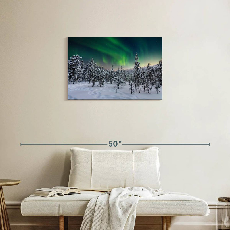 Arbres de Laponie recouverts de neige, H 20 po x l 30 po