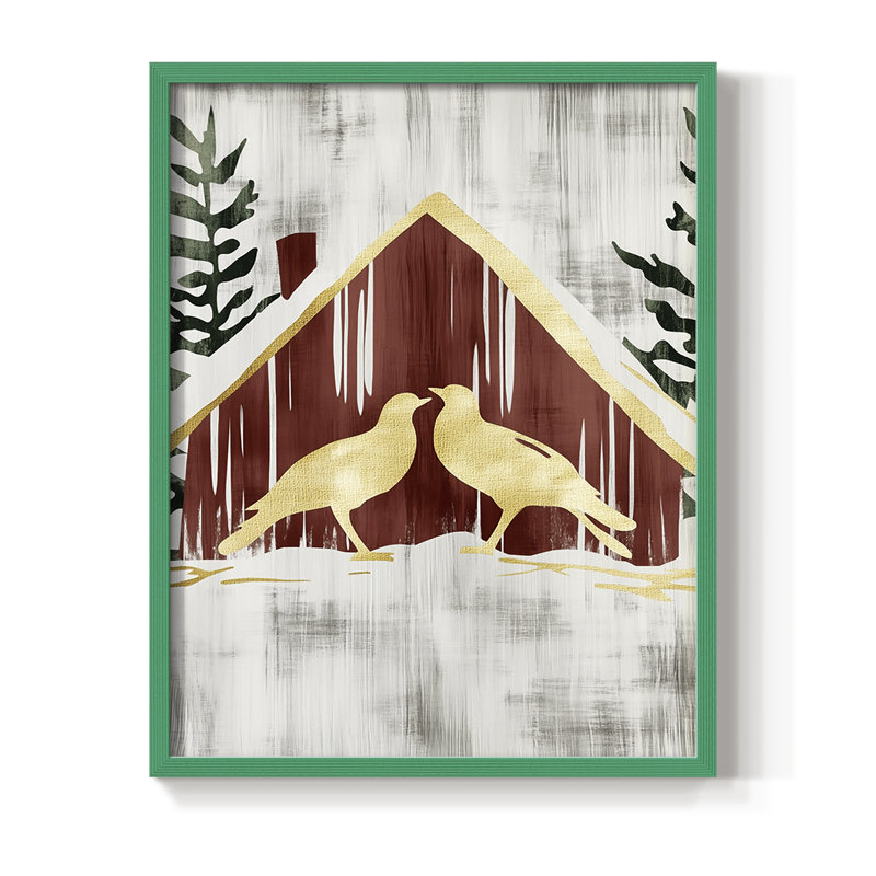 Reproduction encadrée - bois massif, H 30 po x l 24 po, Vert