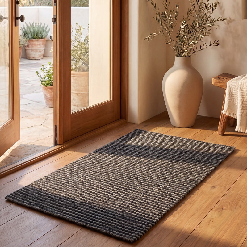 Steffen Hand-Woven Striped Area Rug, Rectangle 3' x 5'