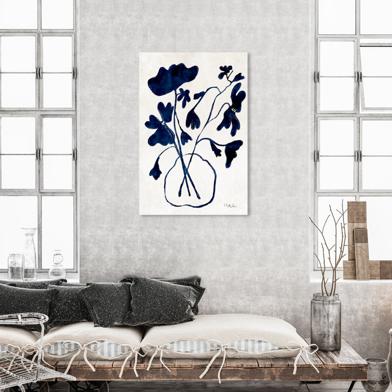 Anemone Vase II - peinture sur toile, Toile tendue, H 45 po x l 30 po, Sans cadre