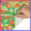 Tapis de bain géométrique abstrait vert orange-182327648
