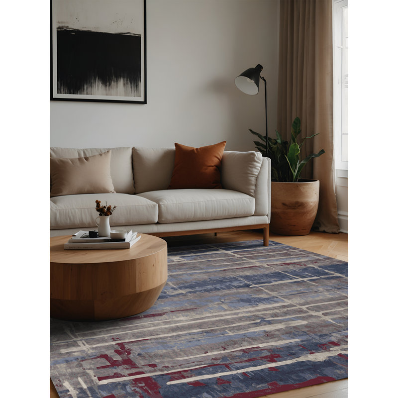 Tapis mauve lavable à la machine, Carré 8 pi