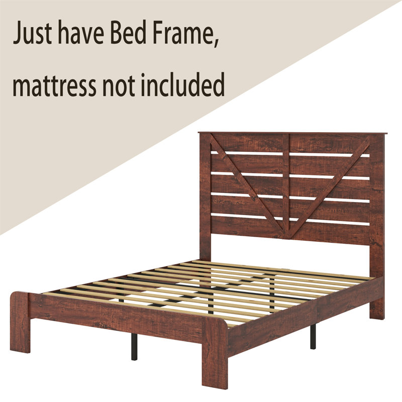 Cadre de lit en bois sans matelas, Double