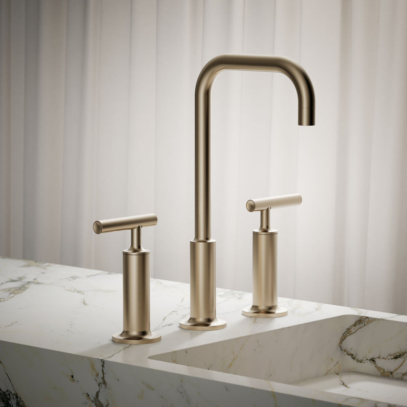 Purist Widespread Bathroom Faucet, Vibrant Brushed Bronze