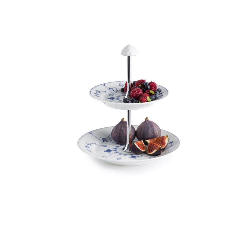 Royal Copenhagen Blue Fluted Plain Tiered Stand