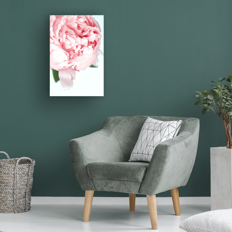 " Wrapped Canvas Wall Art - Rosana Laiz Blursbyai 'Blush Peony VII' Wall Art For Living Room, Bedroom, Or Office Décor - 16x24 "