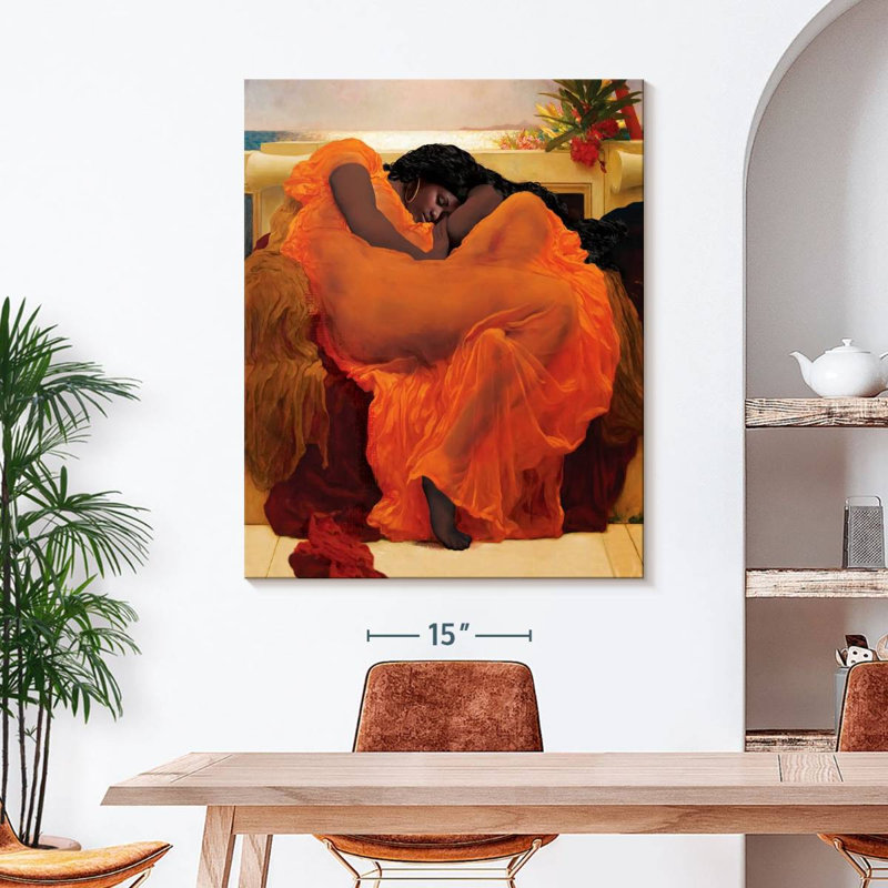 Flaming June Inspired African American Canvas Print, 36" H x 45" W x 1.25" D