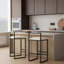 Ensemble de 2 tabourets de bar rembourrés en similicuir avec tabourets de bar modernes et structure en métal pour comptoir, îlot de cuisine