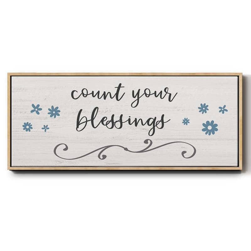 «Count Blessings», toile encadrée, H 8 po x l 20 po