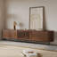 Meuble télé Mid-Century moderne, porte coulissante, entièrement assemblé-114660534-114660536