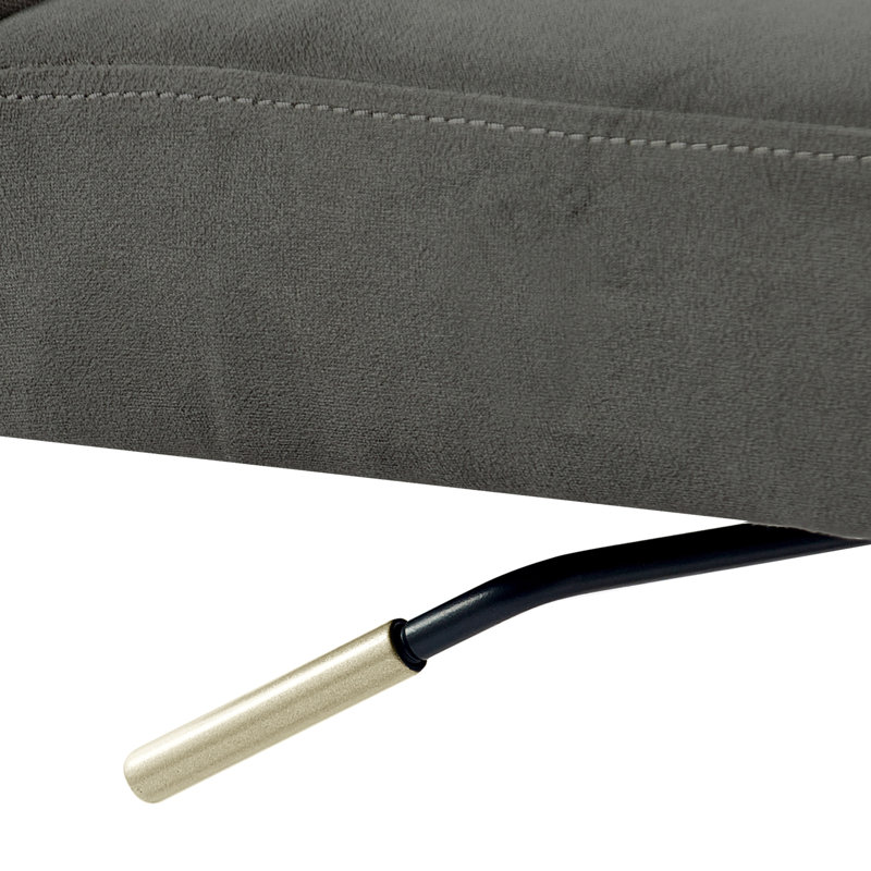 Chaise de bureau de bureau moderne Elle Decor Giselle avec accoudoirs et base dorés, Gris clair