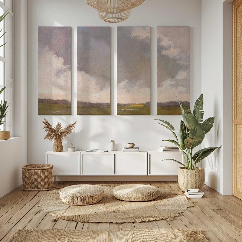 L'affection du ciel | Impression sur toile 4 panneaux, H 40 po x l 60 po