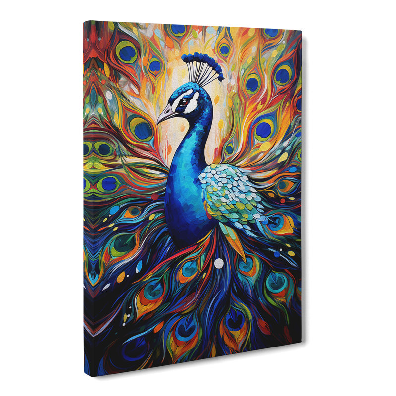 Peacock Abstract - No Frame Print, 50cm H x 35cm W x 3cm D