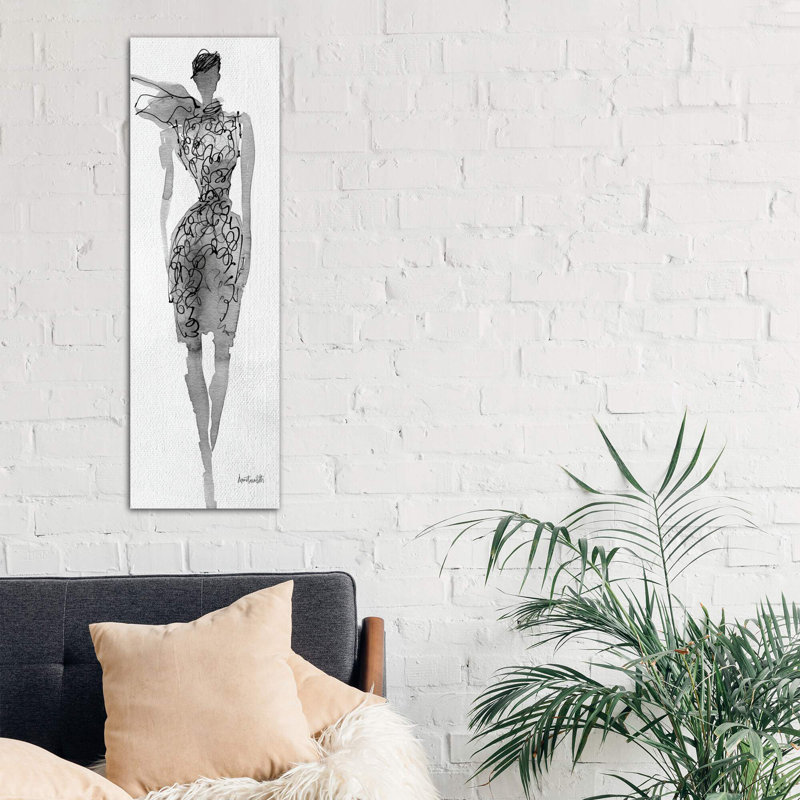 Fashion Sketchbook VIII 1 Piece Wrapped Canvas Panoramic Wall Art, 182.88 cm H x 60.96 cm W