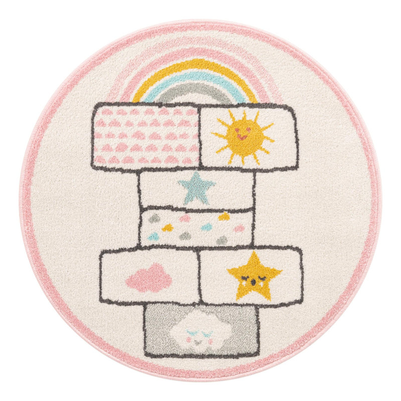 Whimsy Kids Polypropylene Plastic Rug, Round 3'3"