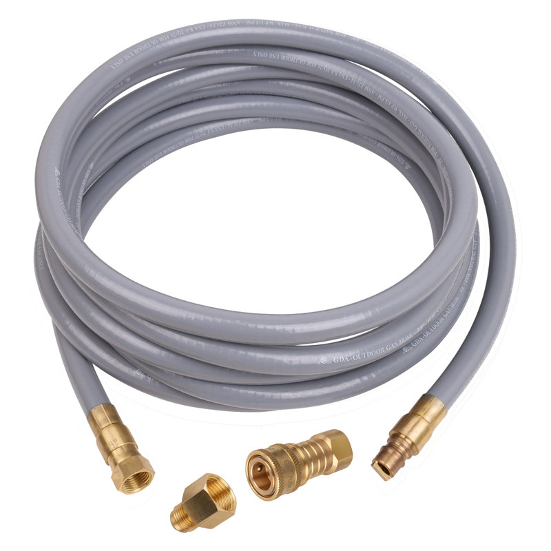 Tuyau de gaz naturel à branchement rapide de 15 pi 3/8 po avec raccords à branchement rapide