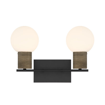 2-Light Bathroom Vanity Light in Matte Black