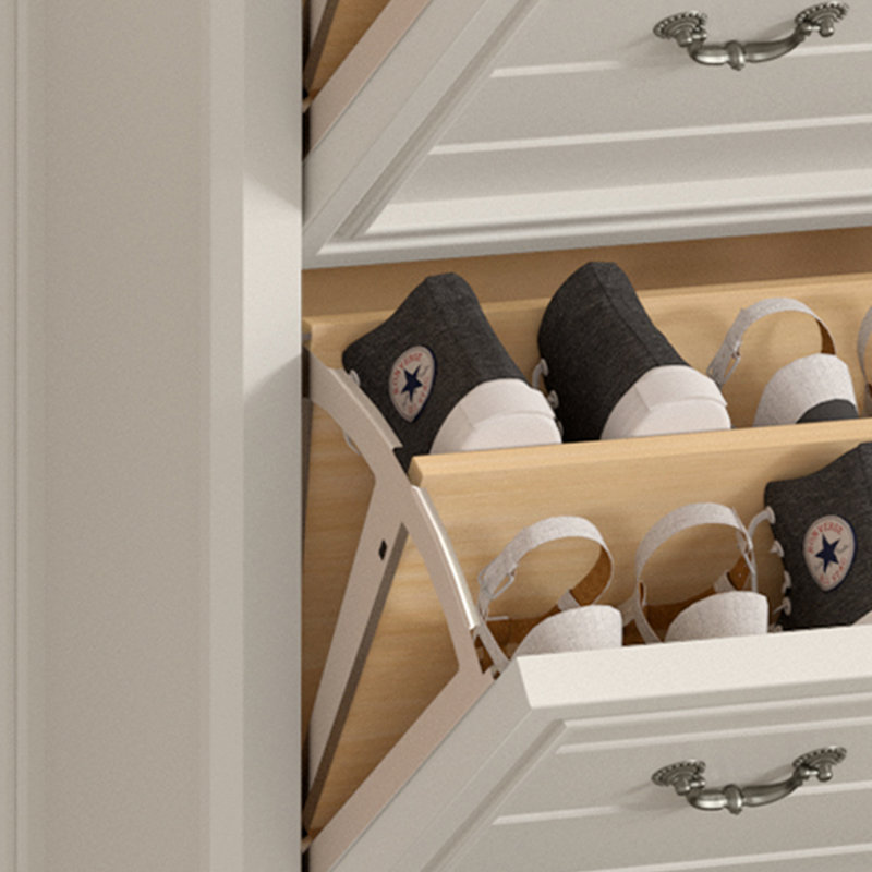 White Solid wood Shoe Storage